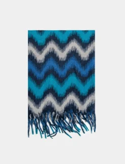 Donna Piazza Italia Foulard E Sciarpe<Sciarpa da donna con frange multicolor - petrolio