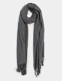 Donna Piazza Italia Foulard E Sciarpe<Sciarpa da donna in tinta unita con frange -