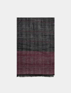 Uomo Piazza Italia Foulard E Sciarpe<Sciarpa da uomo a quadri e spigato - Bordeaux