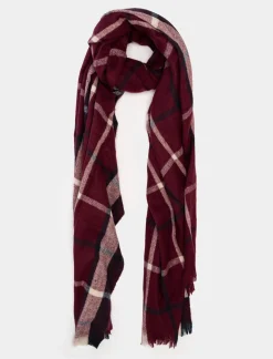 Uomo Piazza Italia Foulard E Sciarpe<Sciarpa da uomo a quadri con frange - Bordeaux