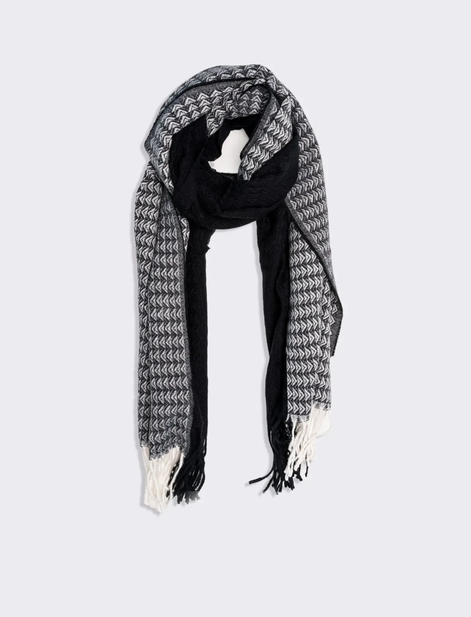 Uomo Piazza Italia Foulard E Sciarpe<Sciarpa uomo bicolor con frange -