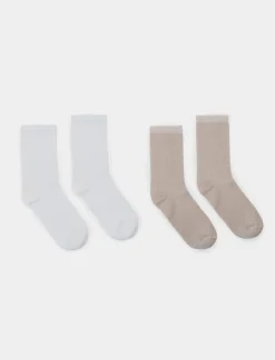 Donna Piazza Italia Intimo E Pigiami<Set 2 paia calzini a costine da donna -