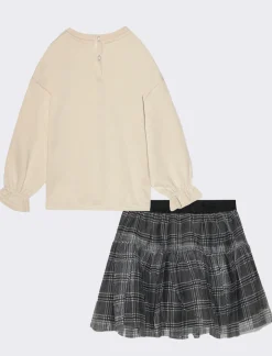 Piazza Italia Neonata<Set 2 pezzi composto da felpa girocollo manica lunga e gonna in tulle stampata -