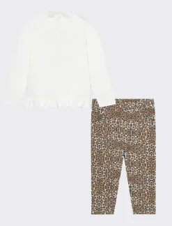 Piazza Italia Neonata<Set completo maglietta e pantaloni - panna