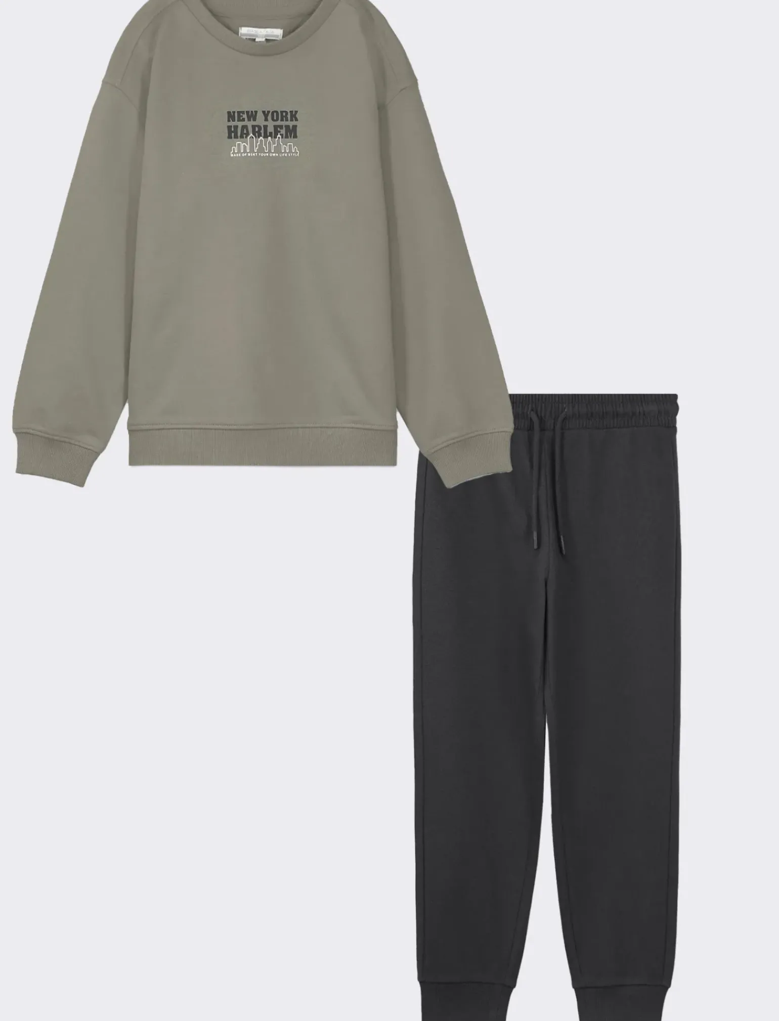 Bambino Piazza Italia Bambino|Completi<Set composto da felpa girocollo con maxi stampa sul retro e jogger con coulisse - militare