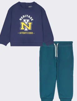 Piazza Italia Neonato|Completi<Set due pezzi composto da felpa a manica lunga con stampa frontale e jogger -