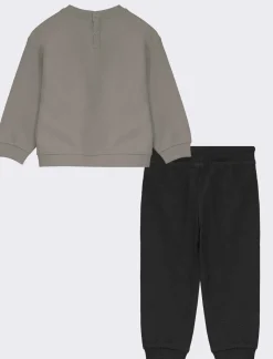 Piazza Italia Neonato|Completi<Set due pezzi composto da felpa a manica lunga con stampa frontale e jogger - piombo