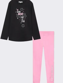 Piazza Italia Bambina|Completi<Set due pezzi maglia a manica lunga e leggings elastico con stampa mylar -