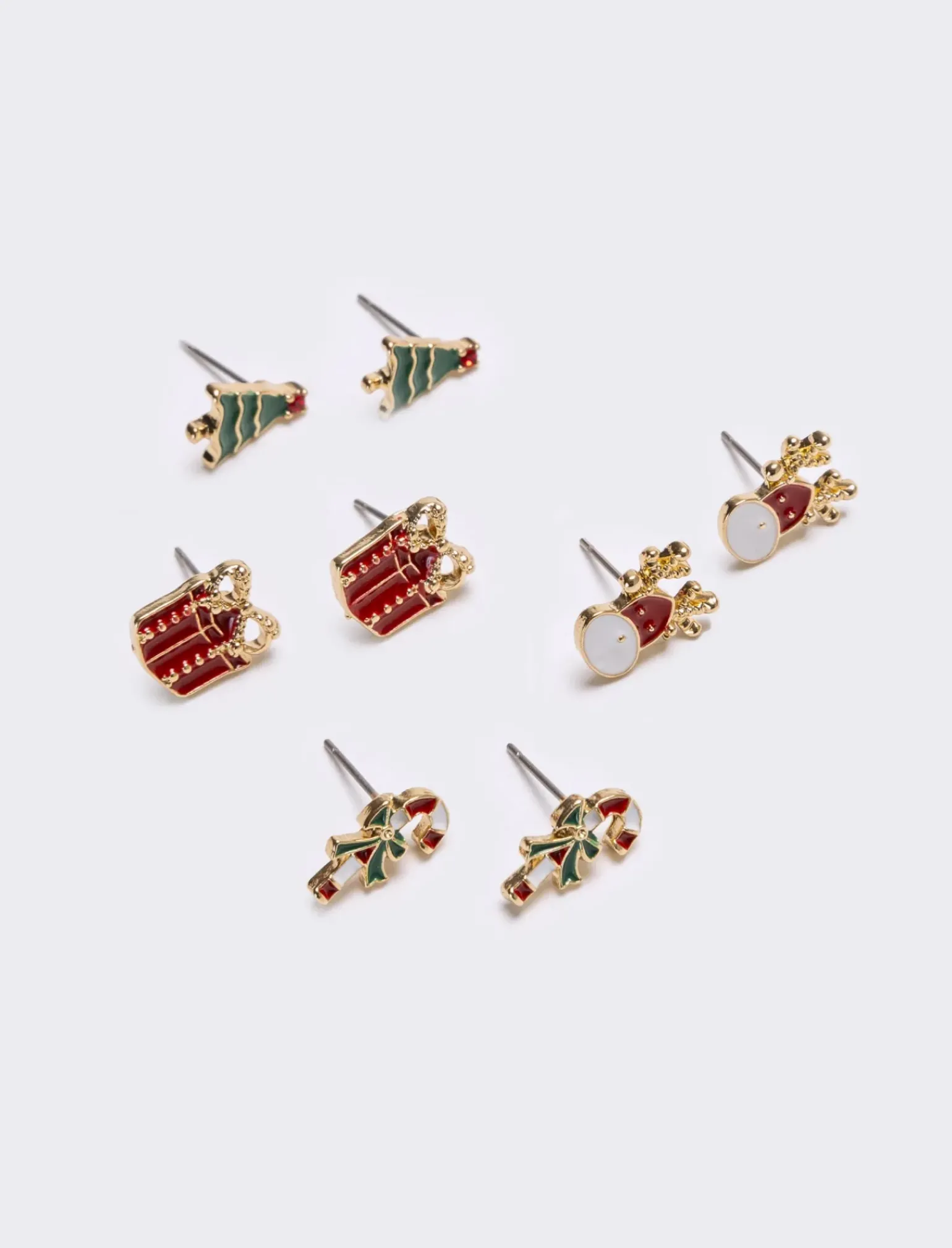 Donna Piazza Italia Bigiotteria<Set orecchini da donna natalizi multicard 4 paia - Oro
