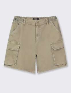 Donna Piazza Italia Donna|Shorts<Short cargo vita alta con tasche applicate e dettagli in vita con passanti e nastro regolabili - salvia