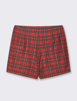 Donna Piazza Italia Shorts<Short effetto gonna in quadro - Rosso