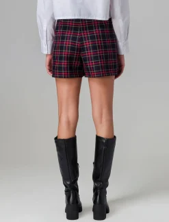 Donna Piazza Italia Shorts<Short effetto gonna in quadro - Blu