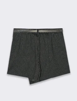 Piazza Italia Bambina|Gonne E Shorts<Short elegante in tessuto elastico gessato - Nero