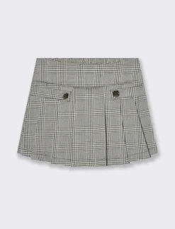 Piazza Italia Bambina|Gonne E Shorts<Short finta gonna con pieghe laterali sul davanti e fantasia pied de poule - Fantasia