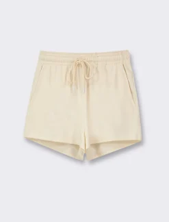 Donna Piazza Italia Donna<Short in felpa con elastico in vita e coulisse. Disponibile a fantasia e tinta unita - Avorio