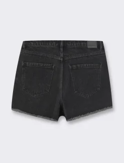 Donna Piazza Italia Shorts<Short in tessuto denim con orlo sfrangiato,apertura con zip e bottone -