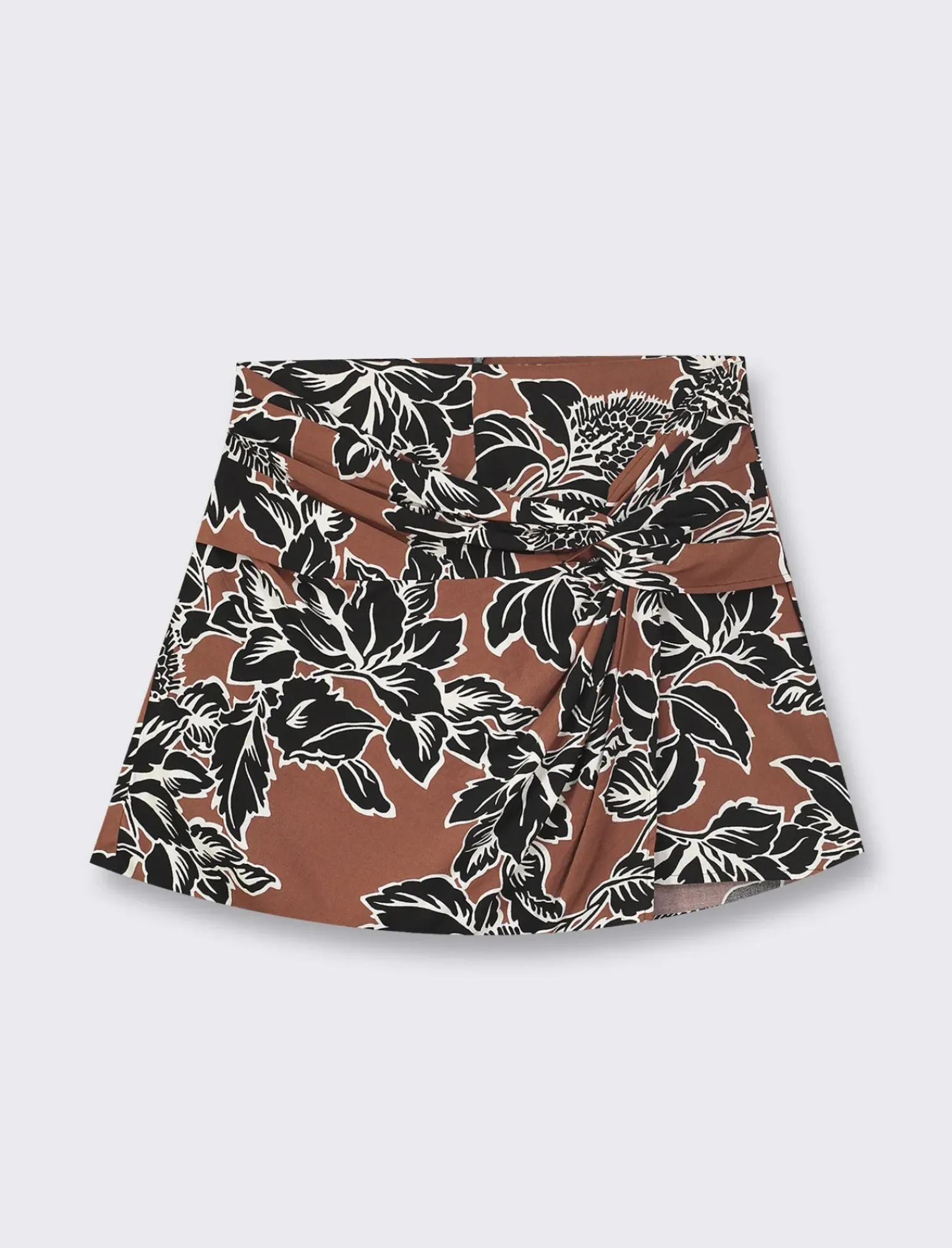 Donna Piazza Italia Donna|Shorts<Short in viscosa stampata con dettaglio pannello e nodo sul davanti - var 1