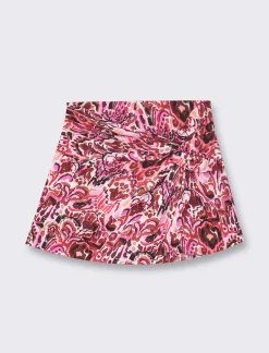 Donna Piazza Italia Donna|Shorts<Short in viscosa stampata con dettaglio pannello e nodo sul davanti - var 2