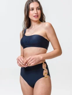 Donna Piazza Italia Donna<Slip mare vita alta con anelli -