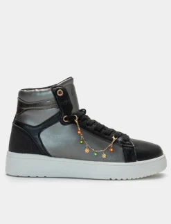 Donna Piazza Italia Donna|Sneakers<Sneakers a collo alto bicolor con finiture dorate -