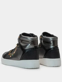 Donna Piazza Italia Donna|Sneakers<Sneakers a collo alto bicolor con finiture dorate -