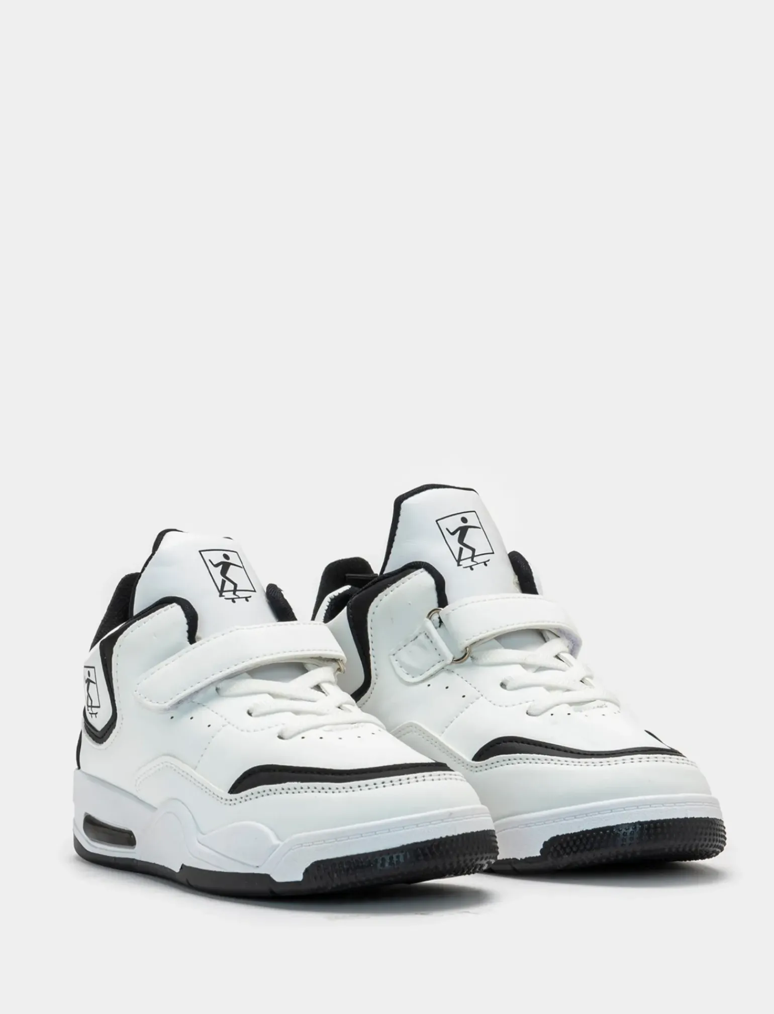 Bambino Piazza Italia Bambino|Sneakers<Sneakers a collo alto con strappo con riporti neri -