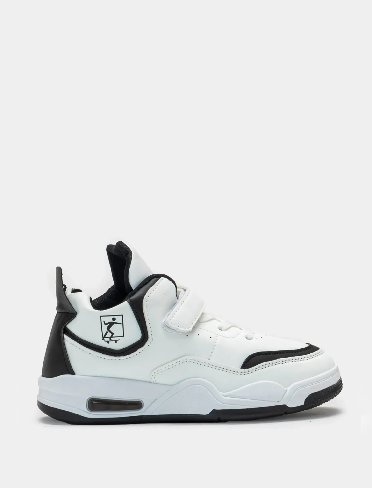 Bambino Piazza Italia Bambino|Sneakers<Sneakers a collo alto con strappo con riporti neri -