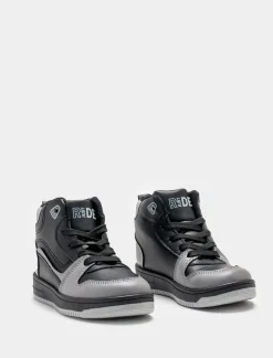 Bambino Piazza Italia Bambino|Sneakers<Sneakers a collo alto in poliuretano e riporti grigi -