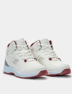 Bambino Piazza Italia Bambino|Sneakers<Sneakers a collo alto in poliuretano e riporti bordeaux -