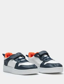 Bambino Piazza Italia Bambino|Sneakers<Sneakers bicolor in poliuretano bianco con riporti e strappo. -