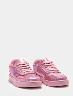 Piazza Italia Sneakers glitterata con patch butfly - Rosa Cheap