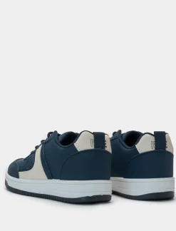 Piazza Italia Sneakers in poliuretano con riporti binchi - Blu Discount