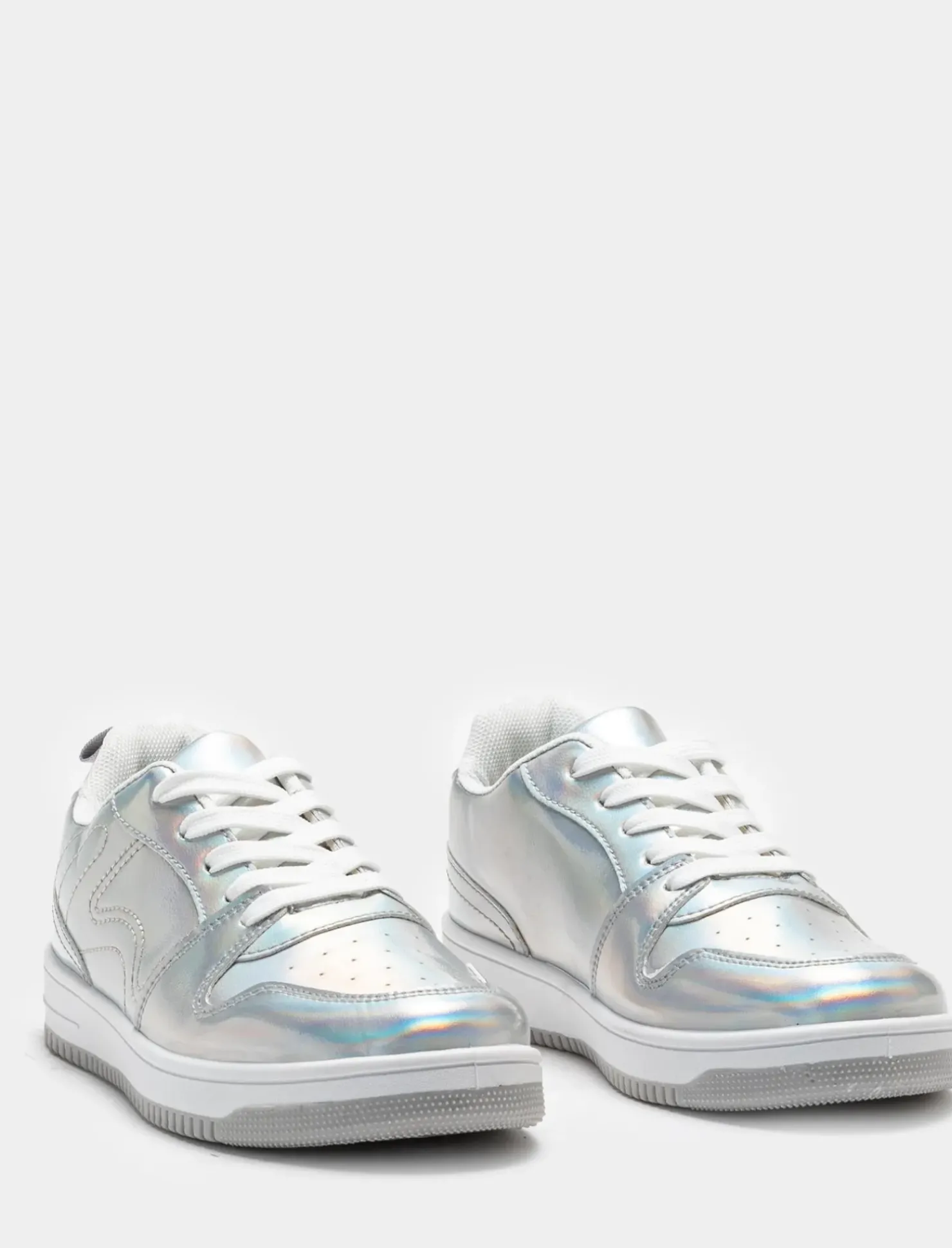 Piazza Italia Sneakers laminata in poliuretano color silver - Argento Outlet