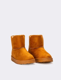 Donna Piazza Italia Tronchetti<Stivale da neve con cuciture in tessuto sintetico con imbottitura calda - Cammello