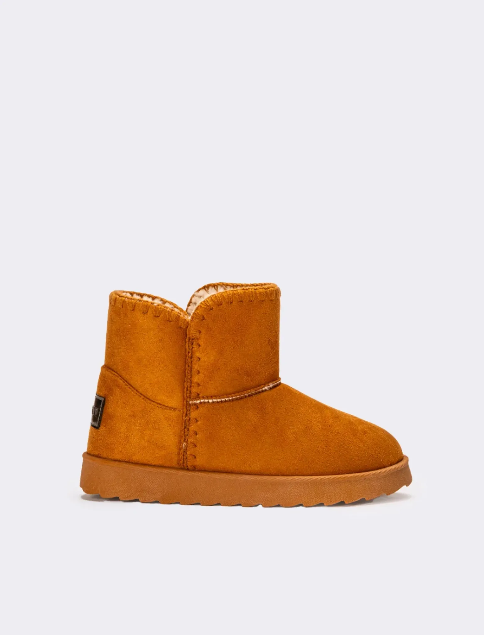 Donna Piazza Italia Tronchetti<Stivale da neve con cuciture in tessuto sintetico con imbottitura calda - Cammello