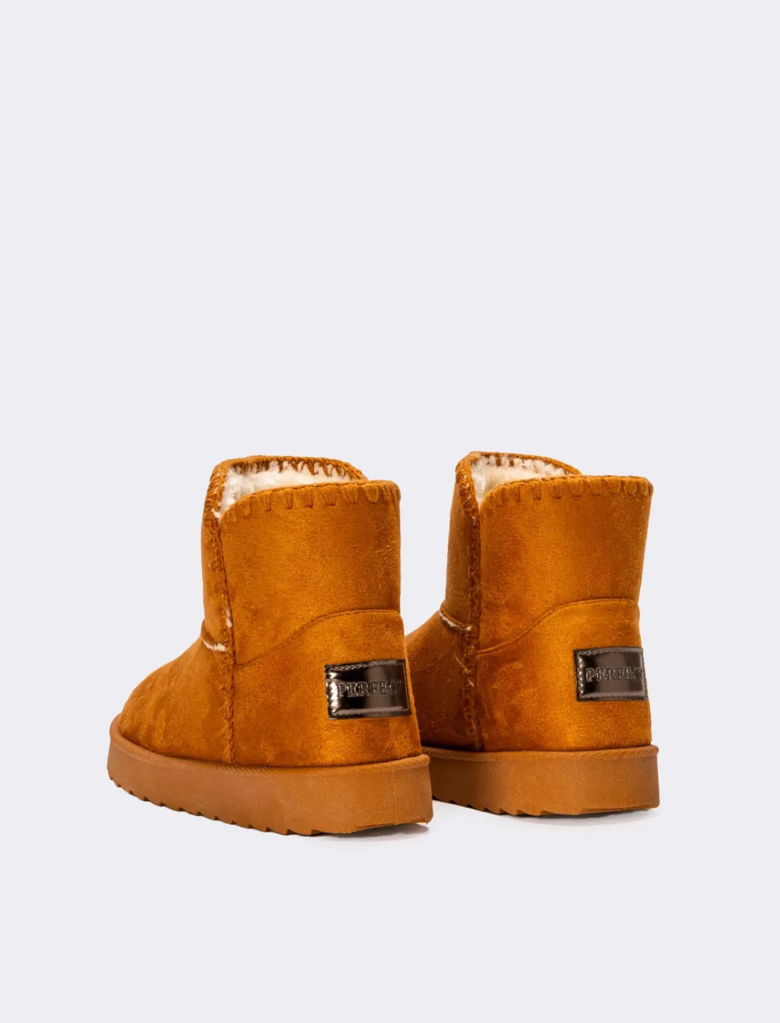 Donna Piazza Italia Tronchetti<Stivale da neve con cuciture in tessuto sintetico con imbottitura calda - Cammello