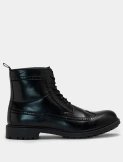 Uomo Piazza Italia Uomo|Stringate E Mocassini<Stivale stringato all'inglesina con ornamento coda di rondine -