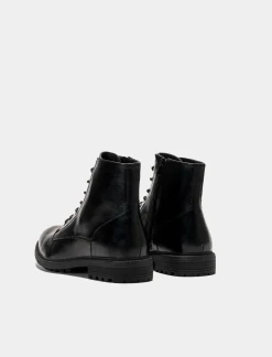 Uomo Piazza Italia Stringate E Mocassini|Stivali<Stivale stringato in poliuretano con fondo roccia -