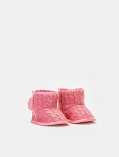 Piazza Italia Scarpe<Stivaletto a maglia in tessuto con suola anti scivolo - Rosa