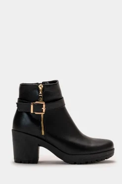 Donna Piazza Italia Tronchetti<Stivaletto con cinturno regolabile e zip -