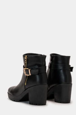 Donna Piazza Italia Tronchetti<Stivaletto con cinturno regolabile e zip -