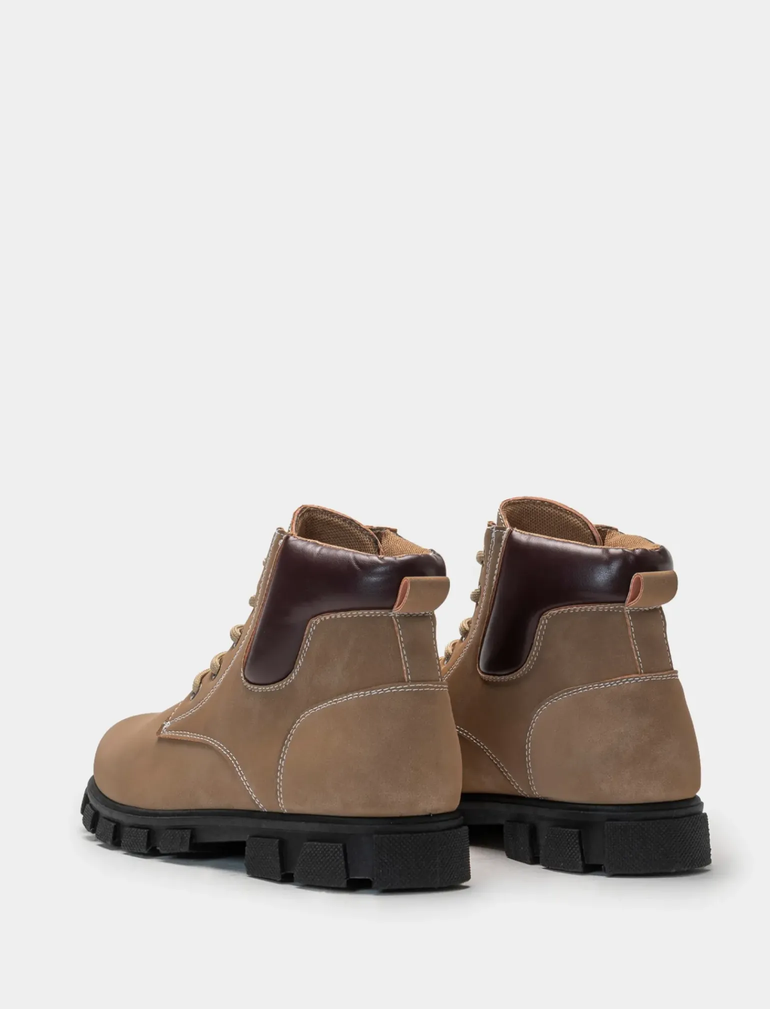 Bambino Piazza Italia Bambino|Sneakers<Stivaletto con lacci, zip sul lato interno e fondo roccia - tortora