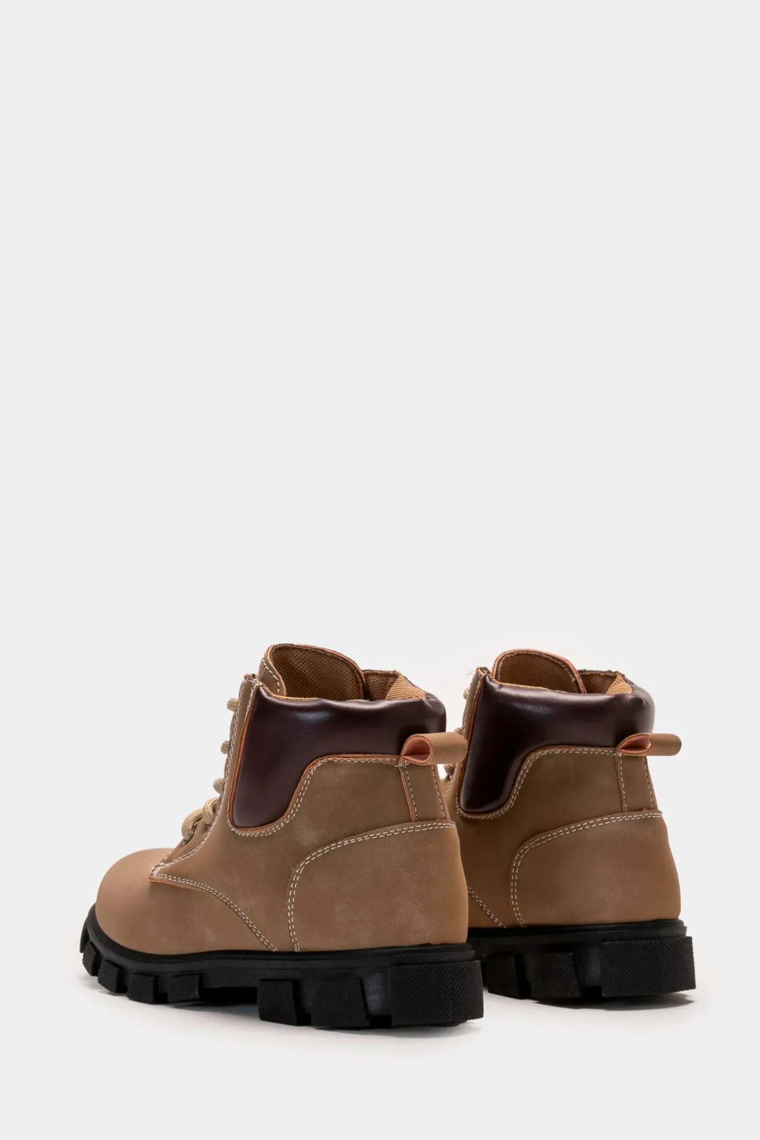 Bambino Piazza Italia Bambino|Sneakers<Stivaletto con lacci, zip sul lato interno e fondo roccia - tortora