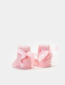 Piazza Italia Stivaletto in microfibra con nastro e imbottitura - Rosa Discount