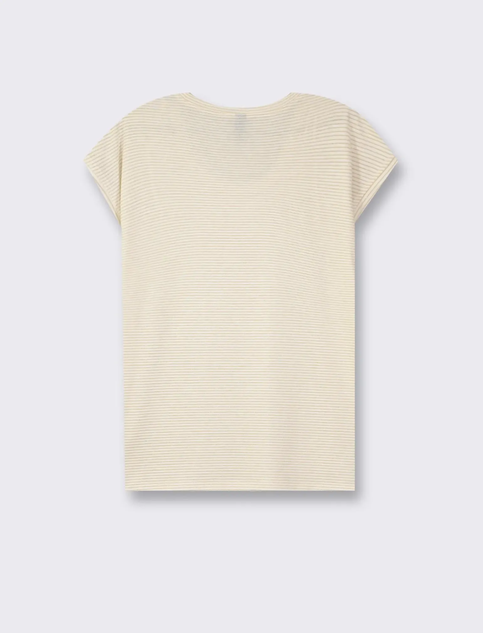 Donna Piazza Italia T-Shirt E Top<T shirt modello a T girocollo con tessuto ottoman e filato effetto metallizato - latte