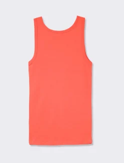 Donna Piazza Italia Donna<Top a coste, vestibilità slim - Corallo