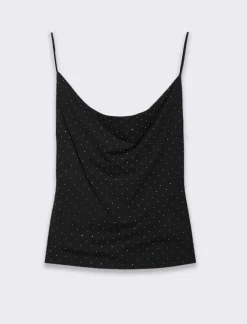 Donna Piazza Italia T-Shirt E Top<Top con bretelline e strass applicati -