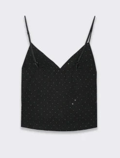 Donna Piazza Italia T-Shirt E Top<Top con bretelline e strass applicati -