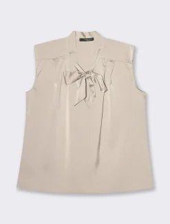 Donna Piazza Italia Donna|T-Shirt E Top<Top con fiocco al collo, vestibilità regular -