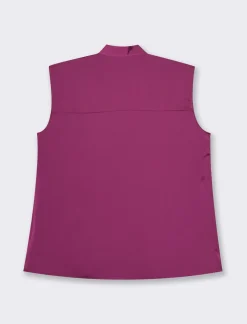 Donna Piazza Italia Donna|T-Shirt E Top<Top con fiocco al collo, vestibilità regular - Vinaccia